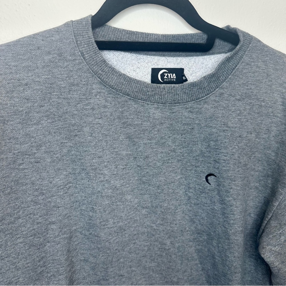 Zyia Active Gray Energetic Zipper Crewneck Sweatshirt Women's Size XSmall - Picture 5 of 13